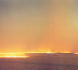 A racing fire, no matter where, makes us recall something ancient. California, 1985.